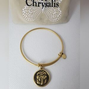 Chrysalis "Christmas Present" Gold Plated Expandable Bangle Bracelet